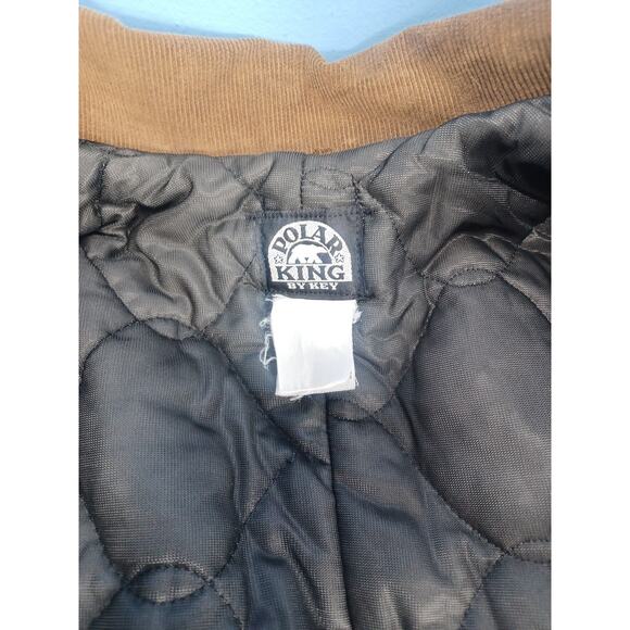 VTG Polar King Duck Canvas Work Jacket Brown Quilted Talon Zip USA Faded 3XL - Picture 7 of 16